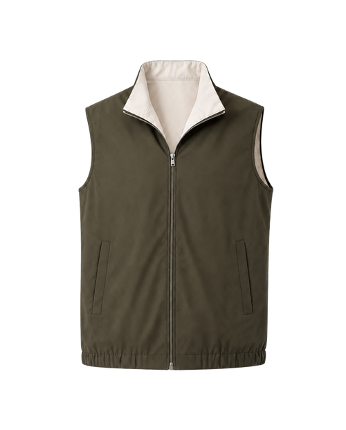 Amaro Vello Army Green Reversible Vest
